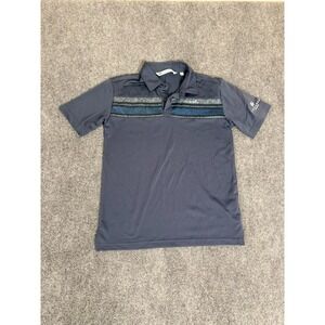 Travis Matthew Polo Shirt Grey Stripe Short Sleeve Size L W/Terranea Resort Logo